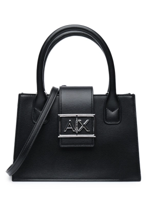 Сумка-тоут в черном цвете с брендированной пряжкой Armani Exchange