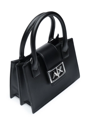 Сумка-тоут в черном цвете с брендированной пряжкой Armani Exchange