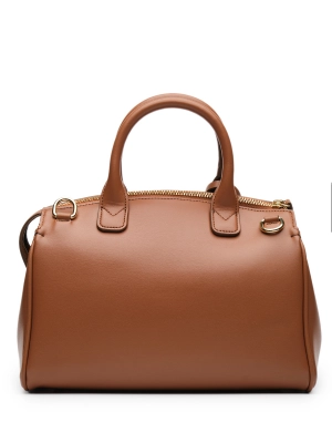 Сумка-тоут в коричневом цвете с ручками и брелоком Armani Exchange