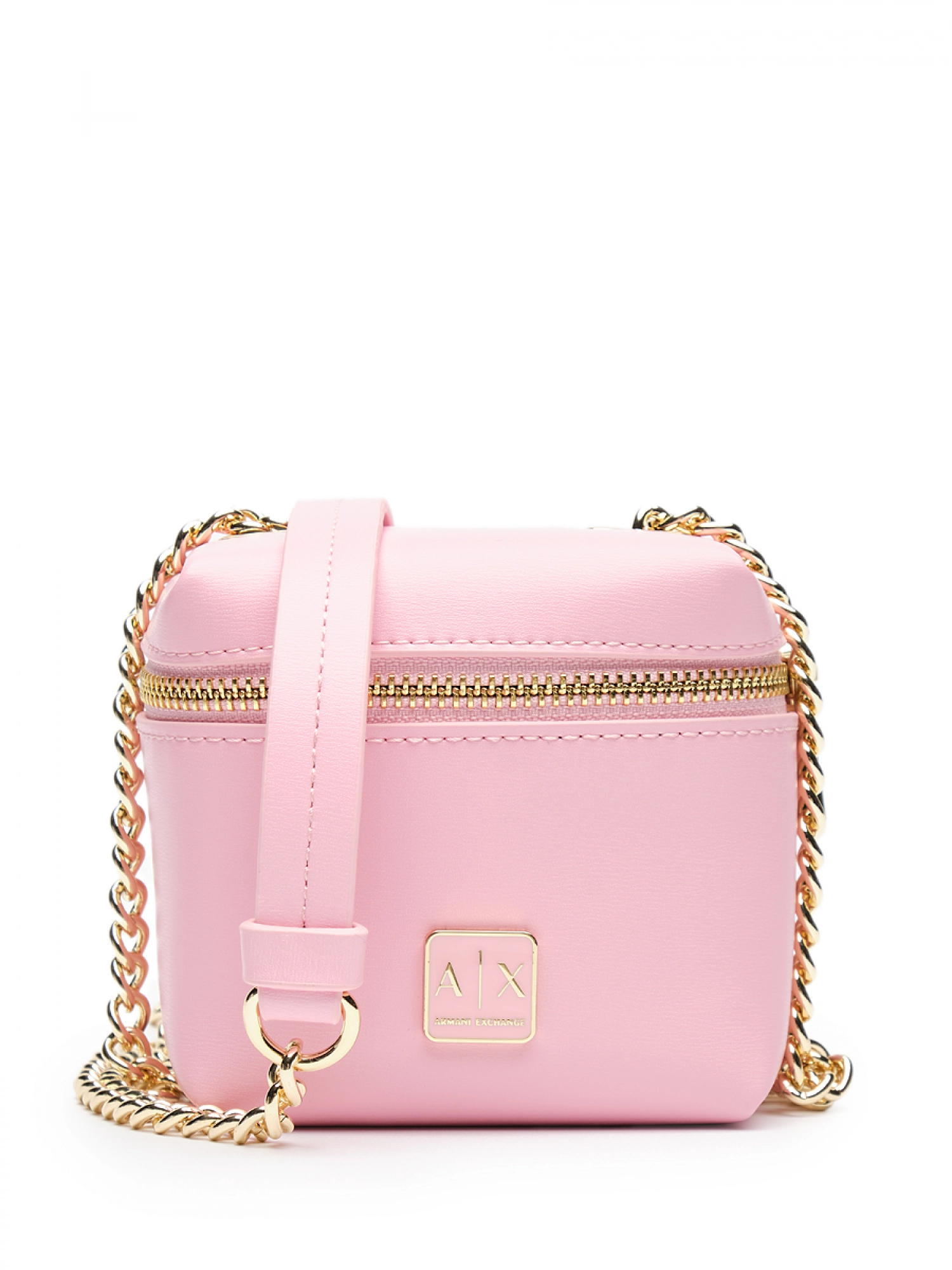 Сумка мини в розовом цвете с ремешком-цепью Armani Exchange