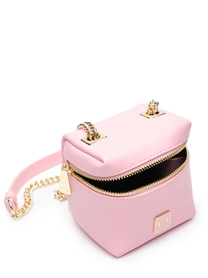 Сумка мини в розовом цвете с ремешком-цепью Armani Exchange