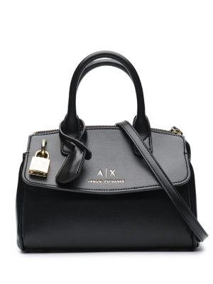 Сумка-тоут в черном цвете с брелоком и ручками  Armani Exchange