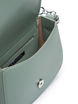 Сумка-мессенджер в цвете хаки с серебристой  фурнитурой  Armani Exchange