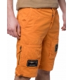 Хлопковые шорты в оранжевом цвете с накладными карманами Aeronautica Militare