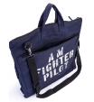 Темно-синяя сумка-портфель с надписью бренда Aeronautica Militare