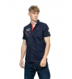 Рубашка с коротким рукавом темно синего цвета Aeronautica Militare