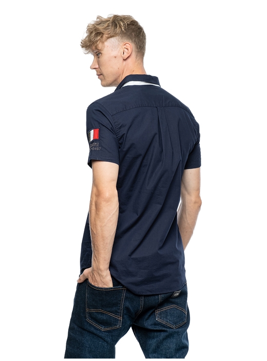 Рубашка с коротким рукавом темно синего цвета Aeronautica Militare
