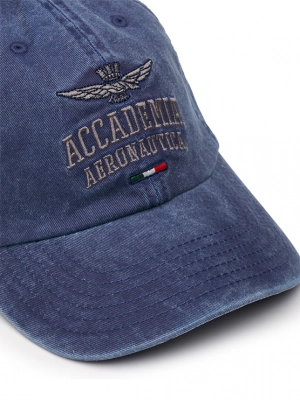 Бейсболка в едином размере в синем цвете с лого бренда Аeronautica Militare