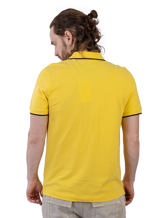 Поло желтого цвета с вышивкой на груди Aeronautica Militare