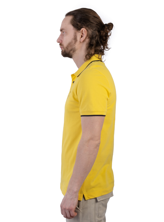 Поло желтого цвета с вышивкой на груди Aeronautica Militare