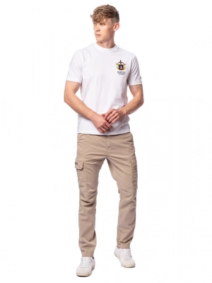 Брюки чинос из хлопка с прорезными карманами и патчем из эко кожи Aeronautica Militare