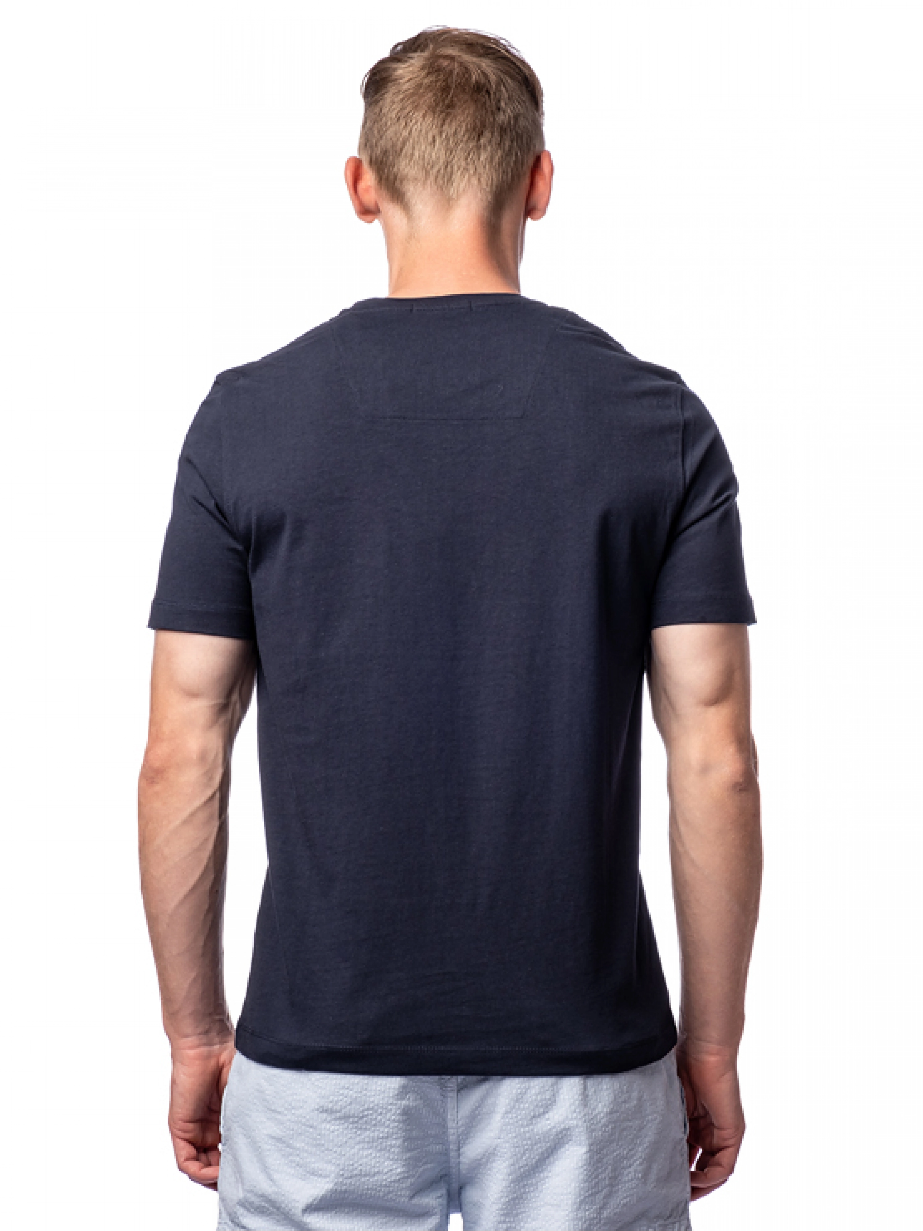 Футболка из хлопка в темно-синем цвете с логотипом на груди Aeronautica Militare