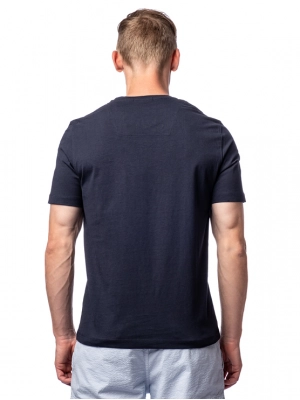 Футболка из хлопка в темно-синем цвете с логотипом на груди Aeronautica Militare