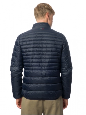 Стеганая куртка прямого кроя в темно-синем цвете с логотипом бренда Aeronautica Militare