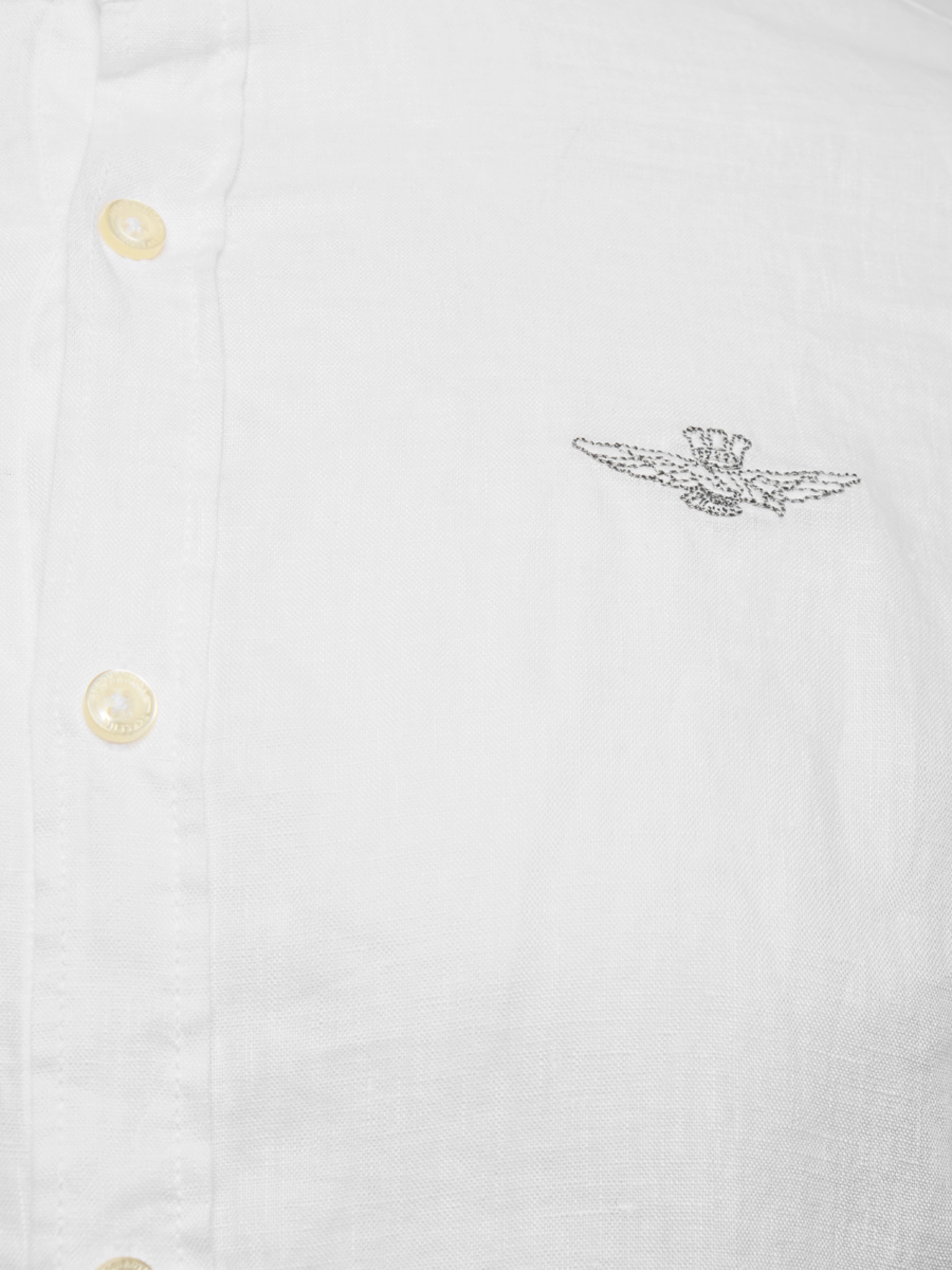 Рубашка свободного кроя на пуговицах с круглым воротом с вышитым лого Аeronautica Militare
