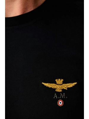 Мужской лонгслив Aeronautica Militare черного цвета
