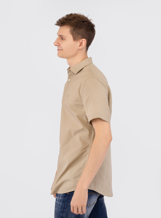 Рубашка бежевого цвета с коротким рукавом Armani Exchange