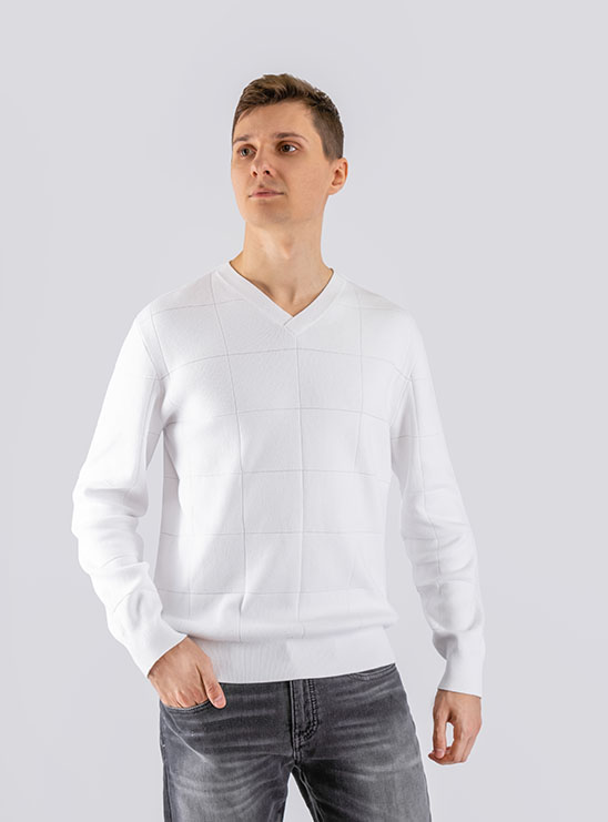 Белый пуловер из хлопка Armani Exchange