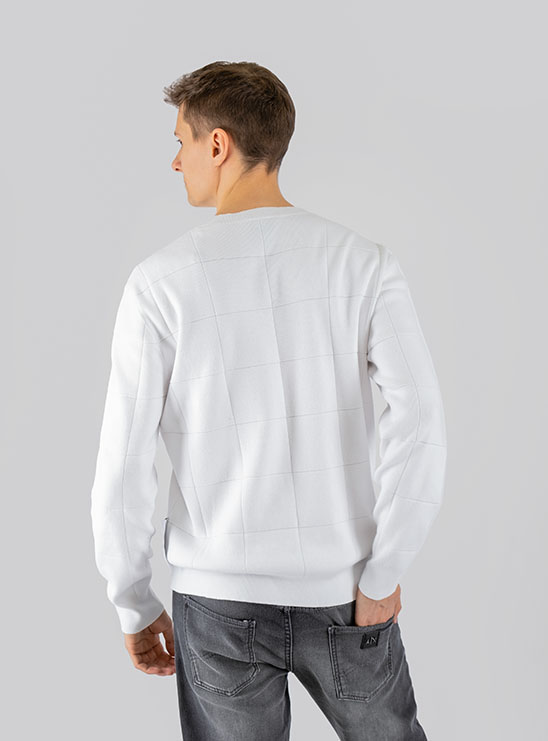 Белый пуловер из хлопка Armani Exchange