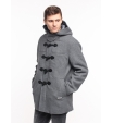 Пальто серого цвета с капюшоном демисезон Armani Exchange