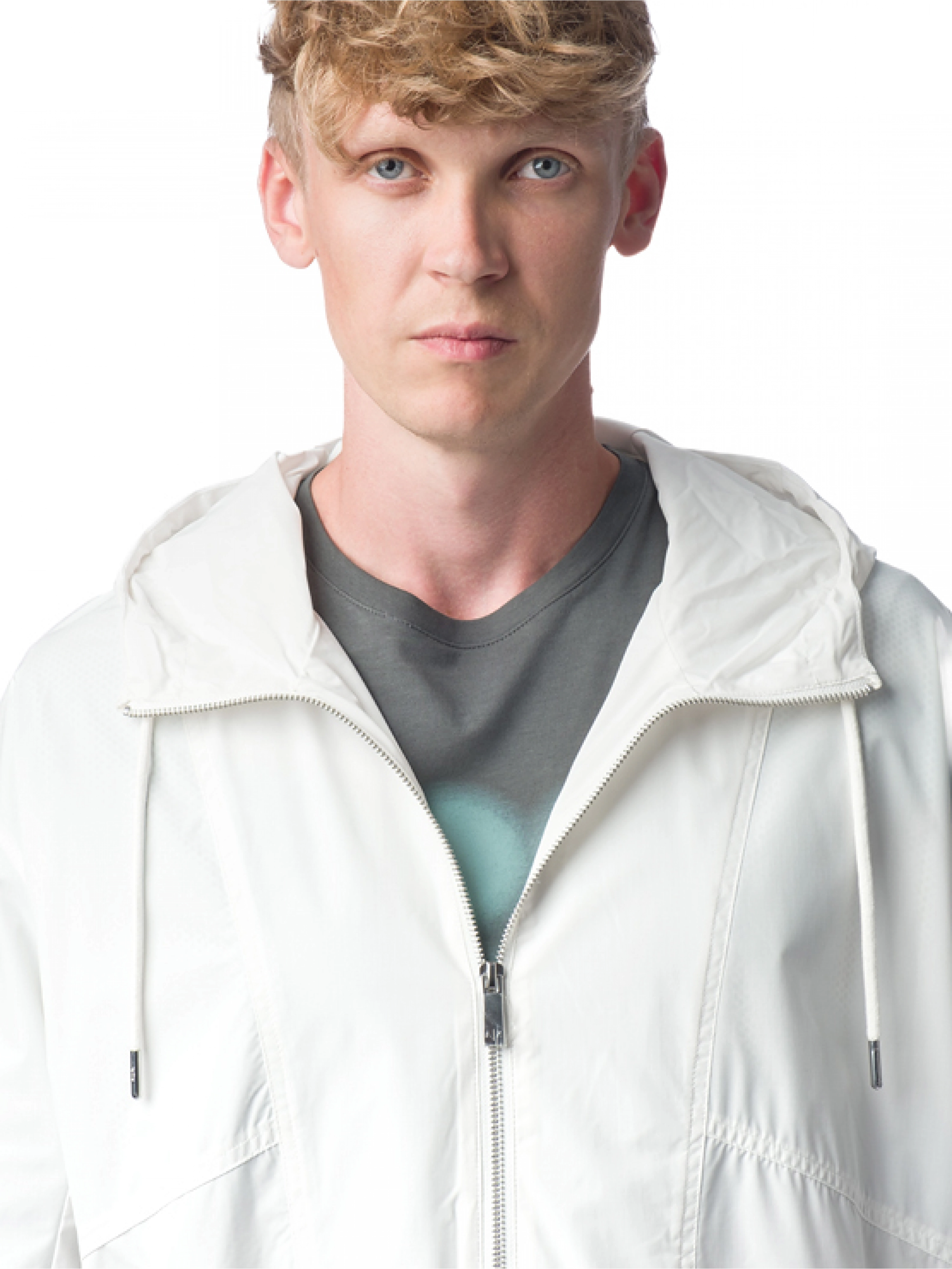 Куртка-бомбер серого цвета со вставками зеленого цвета на рукавах Armani Exchange