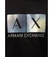 Футболка черного цвета с серебристым принтом лого бренда Armani Exchange