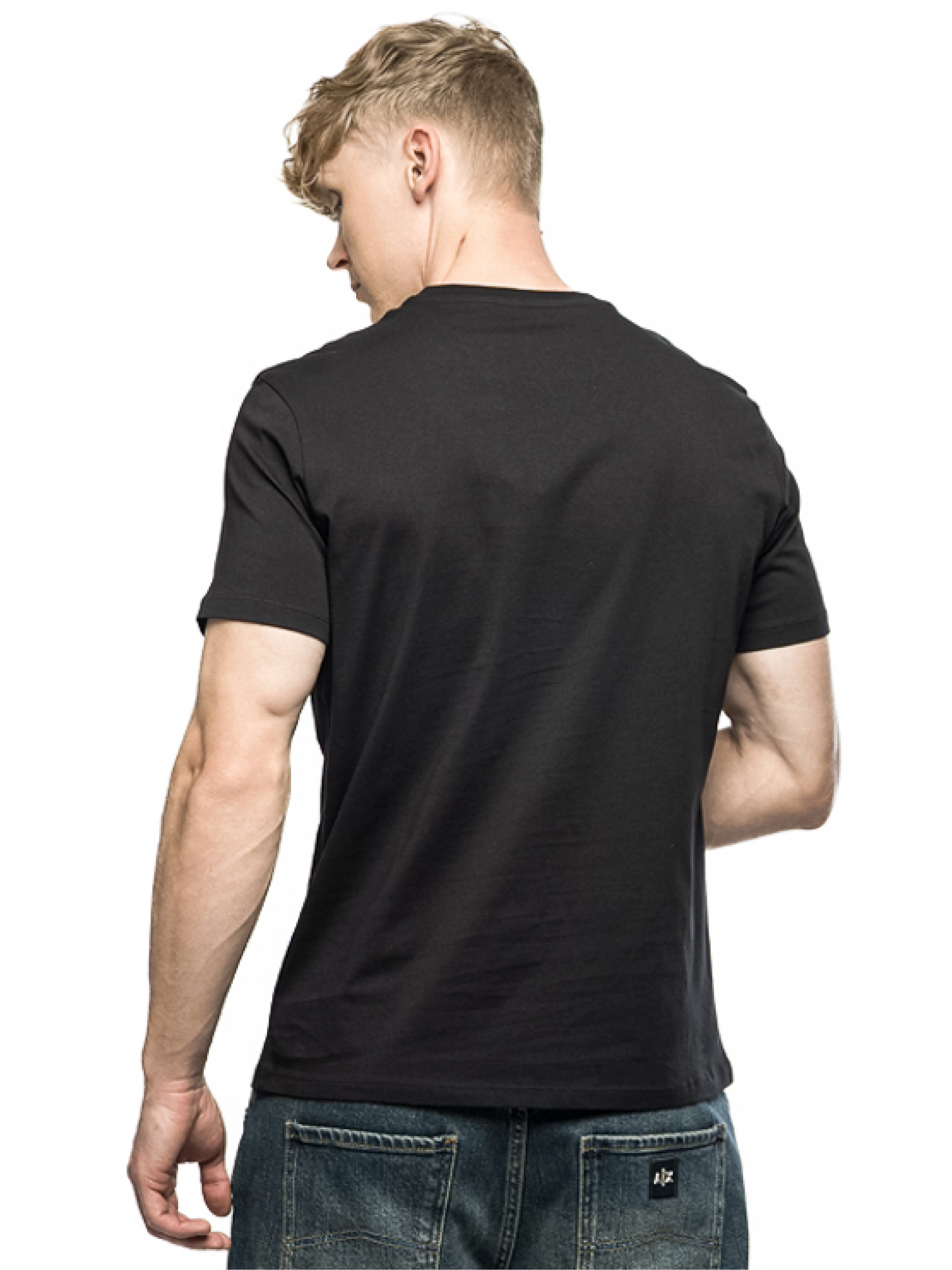 Футболка черного цвета с ярким принтом логомания Armani Exchange