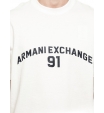 Футболка молочного цвета с принтом Год основания бренда Armani Exchange