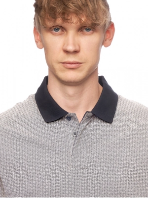 Поло в темно-синем цвете прямого кроя Armani Exchange