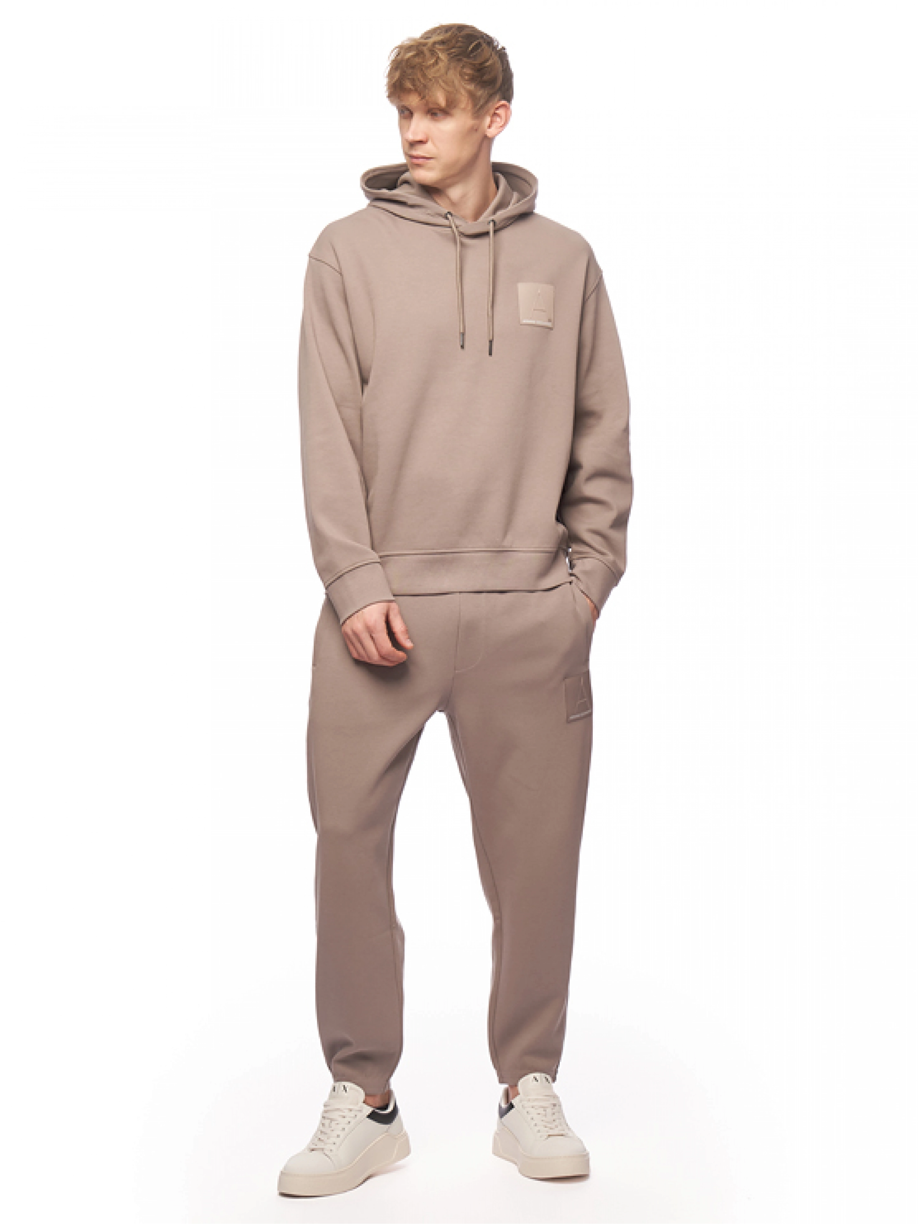 Худи в бежевом цвете с капюшоном Armani Exchange