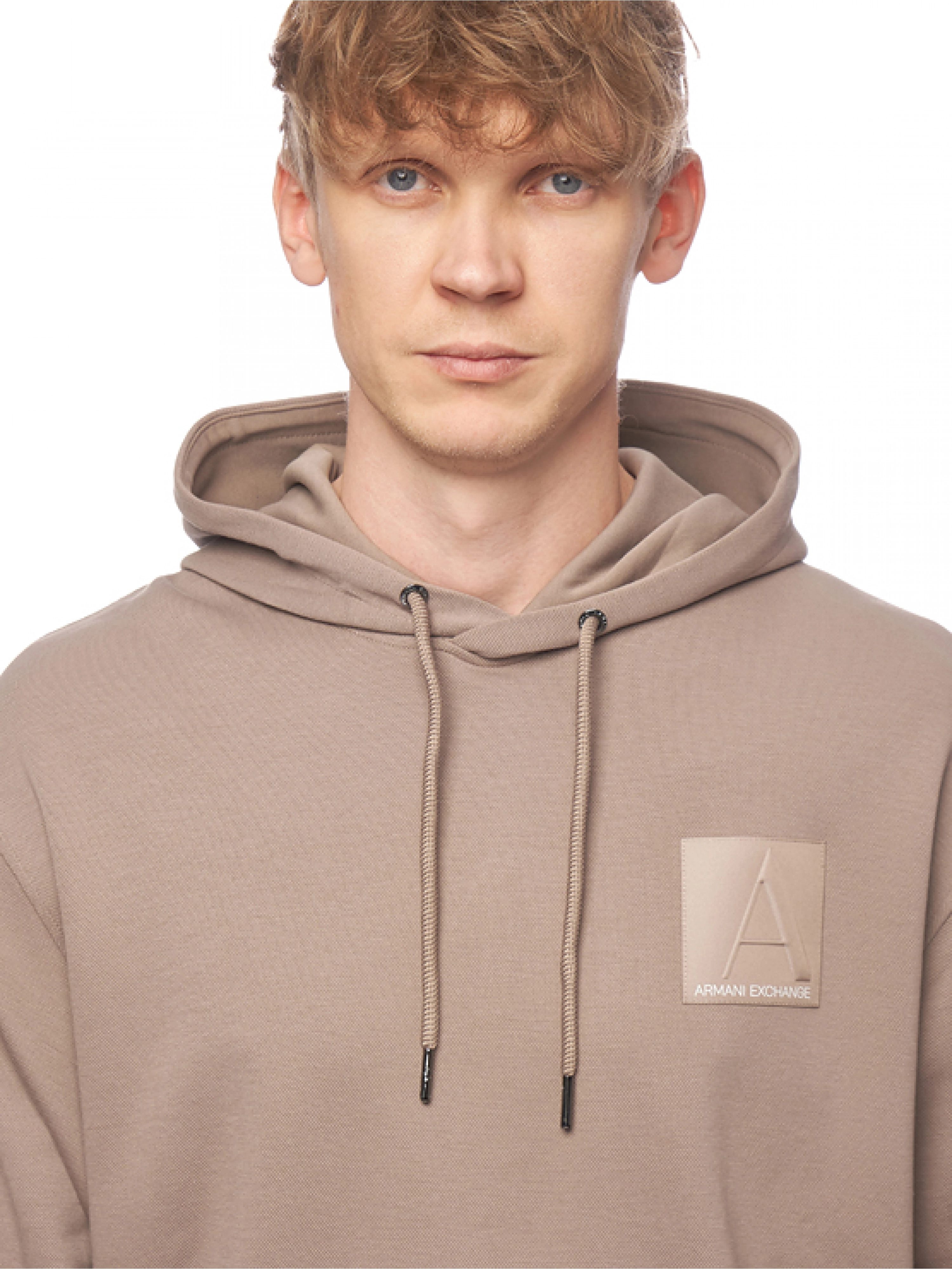 Худи в бежевом цвете с капюшоном Armani Exchange