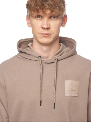 Худи в бежевом цвете с капюшоном Armani Exchange