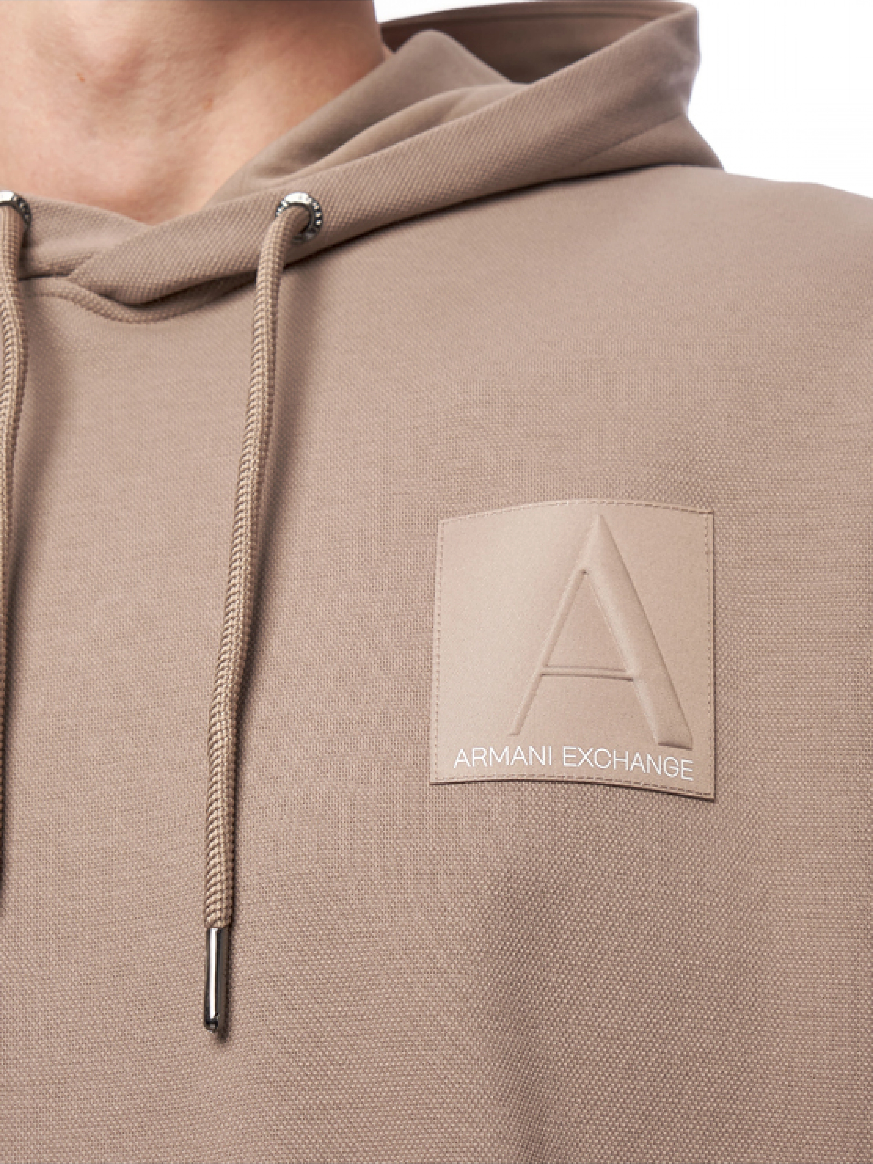 Худи в бежевом цвете с капюшоном Armani Exchange