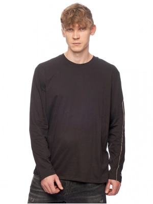 Лонгслив в черном цвете из тонкого хлопка Armani Exchange
