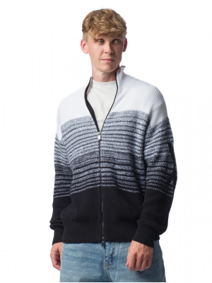 Кардиган комбинированного цвета с высоким воротником Armani Exchange