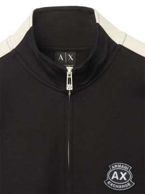 Мужской костюм синего цвета с белыми лампасами Armani Exchange