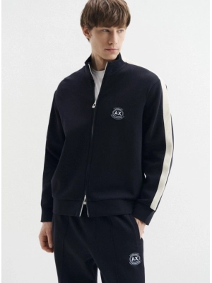 Мужской костюм синего цвета с белыми лампасами Armani Exchange