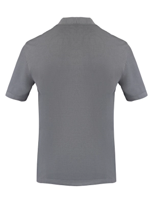 Поло из трикотажа с коротким рукавом в сером цвете прямого кроя на пуговицах Armani Exchange