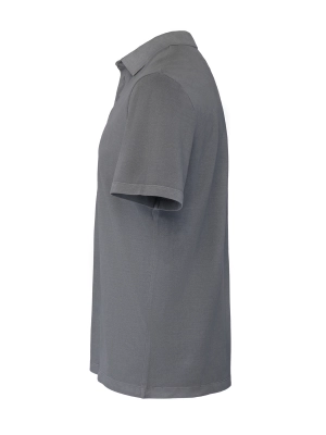 Поло из трикотажа с коротким рукавом в сером цвете прямого кроя на пуговицах Armani Exchange