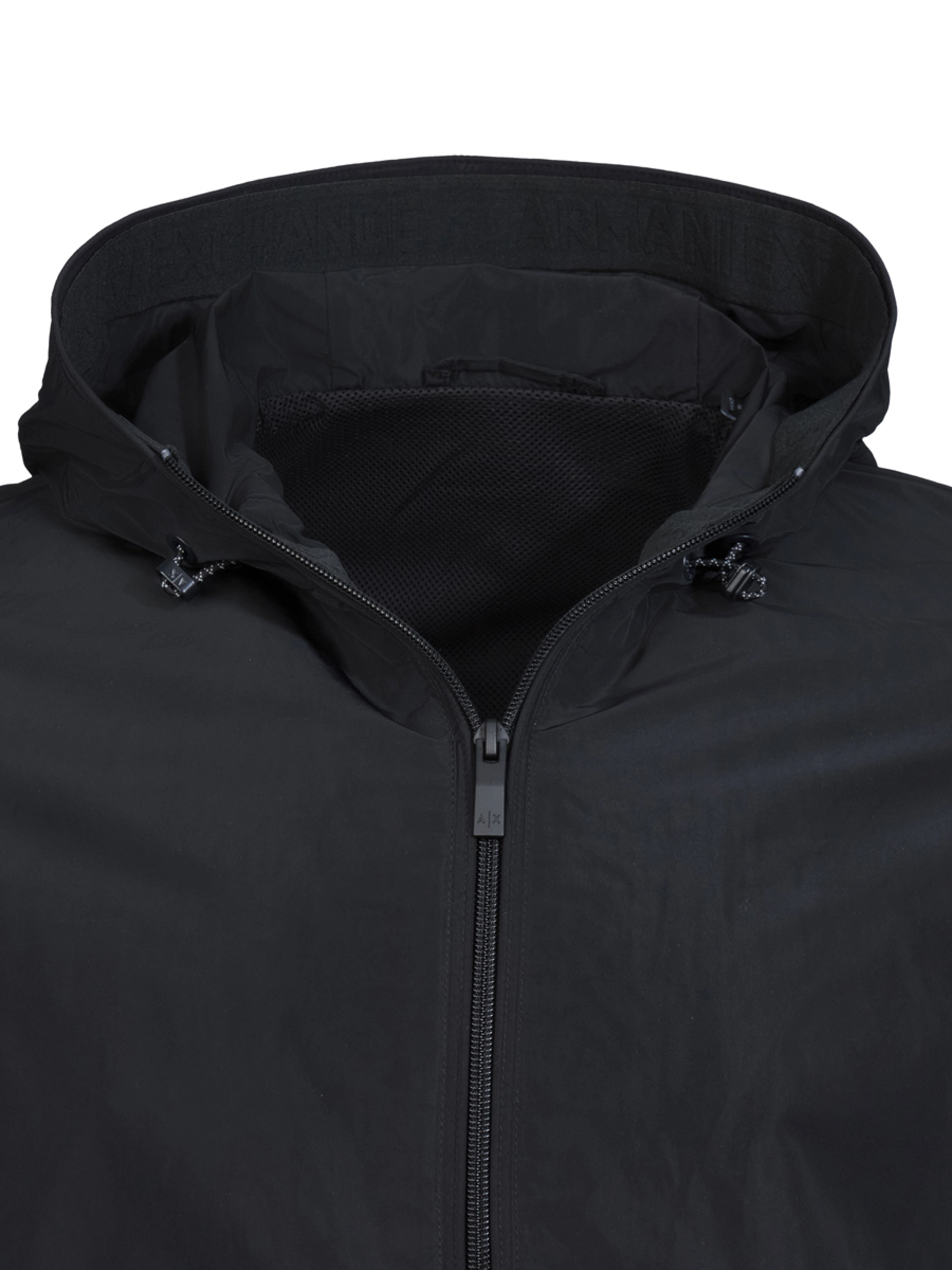 Куртка прямого кроя в темно-синем цвете с регулируемым капюшоном Armani Exchange