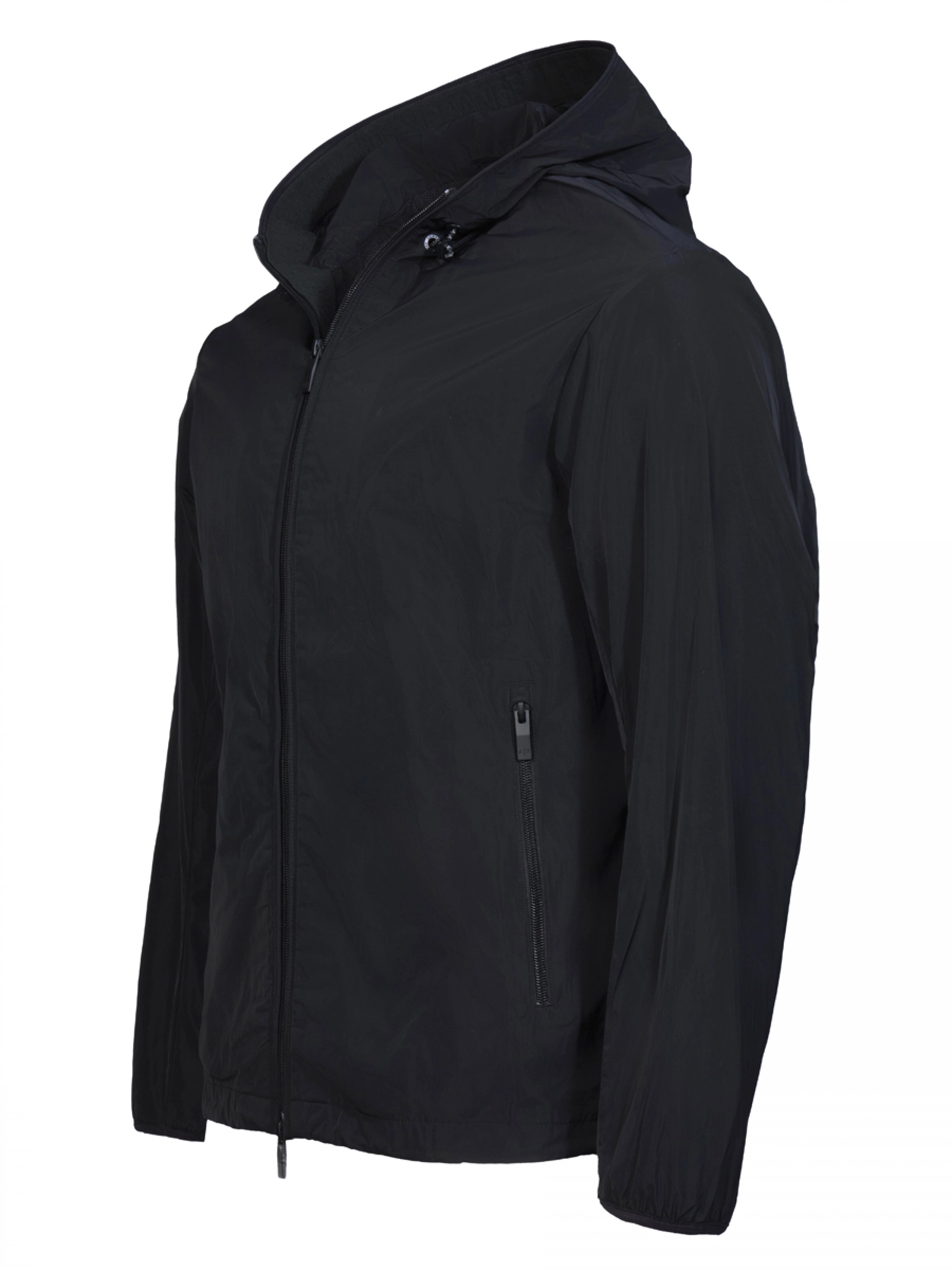 Куртка прямого кроя в темно-синем цвете с регулируемым капюшоном Armani Exchange