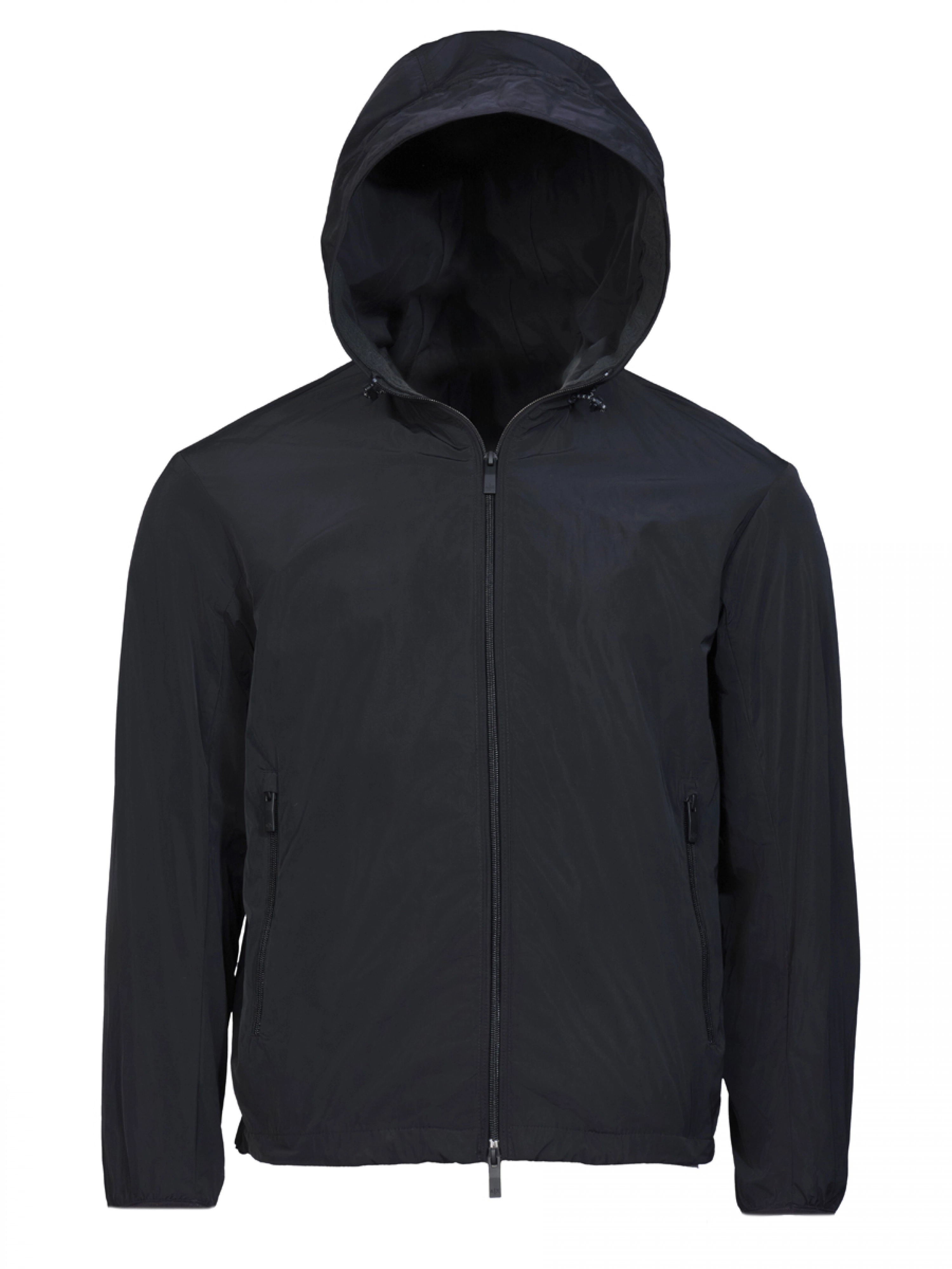 Куртка прямого кроя в темно-синем цвете с регулируемым капюшоном Armani Exchange