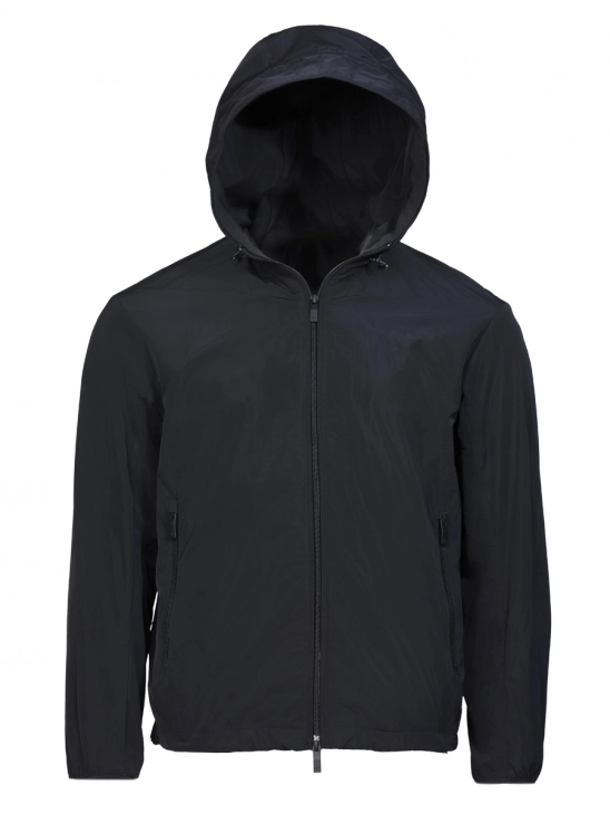 Куртка прямого кроя в темно-синем цвете с регулируемым капюшоном Armani Exchange