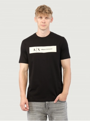 Футболка Armani Exchange в черном цвете с принтом на груди