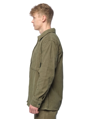 Рубашка свободного кроя с накладными карманами в цвете хаки Armani Exchange