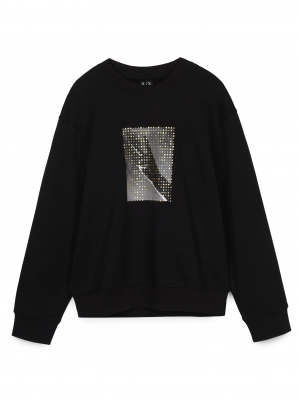 Свитшот в черном цвете прямого кроя Armani Exchange