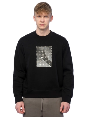 Свитшот в черном цвете прямого кроя Armani Exchange