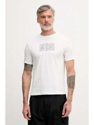 Белая футболка Armani Exchange с принтом из натурального хлопка