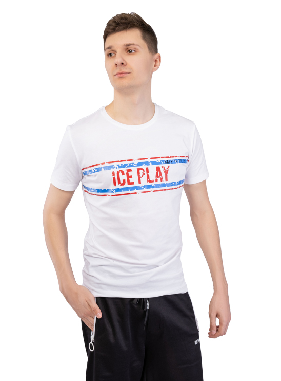 Белая футболка с принтом Ice Play