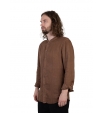 Рубашка из льна коричневого цвета Paolo Pecora Milano
